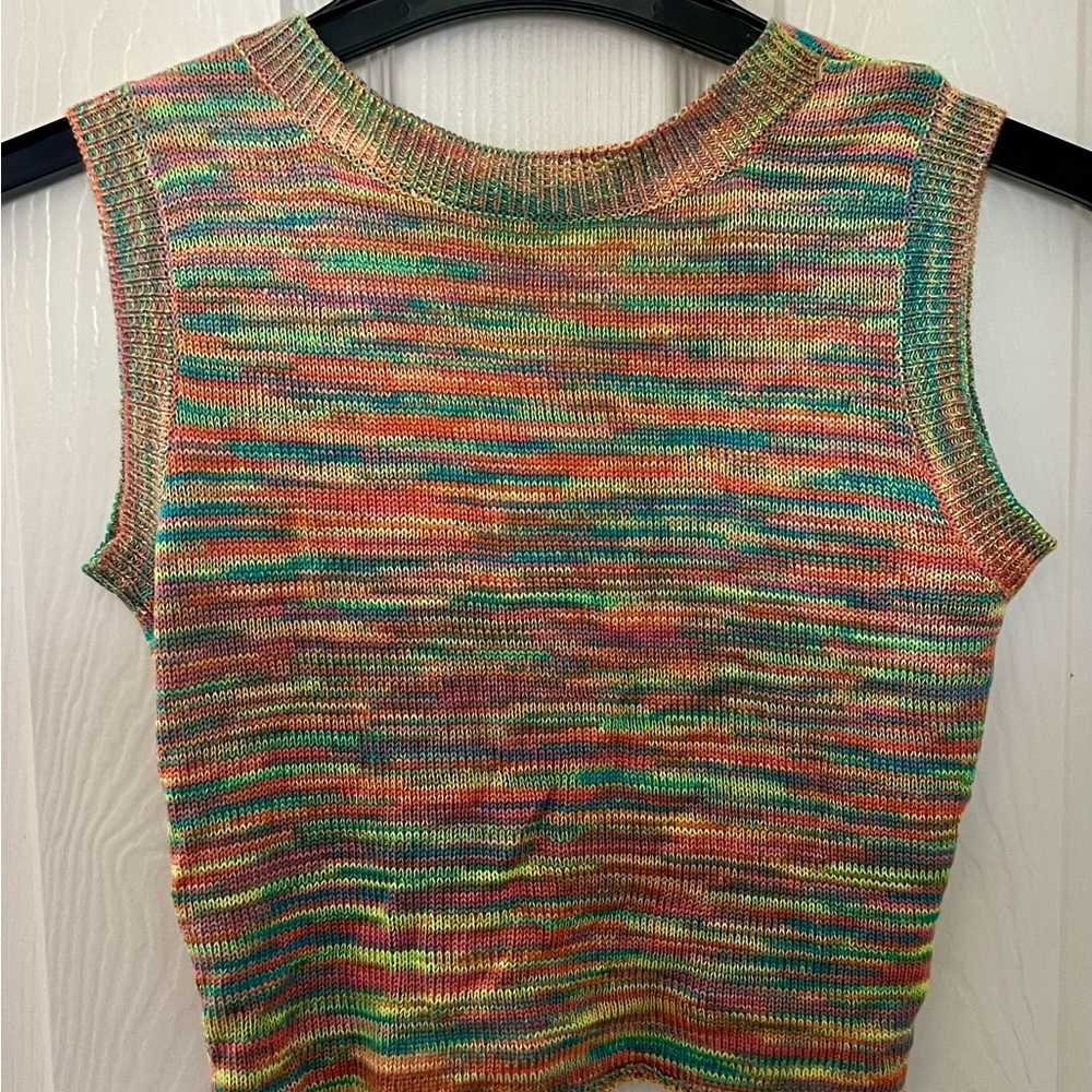 33 Coastal Multi-coloured Knit Crop Top Women's Size Small